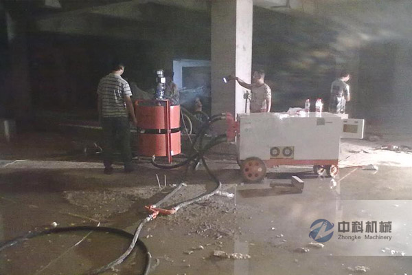 處理地基下沉注漿施工現(xiàn)場(chǎng)